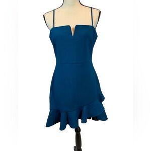 NWT Likely Sheila Asymmetrical Mini Dress Cerulean Blue ‎ 8